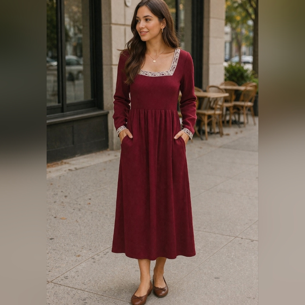 Burgundy Red Dress L